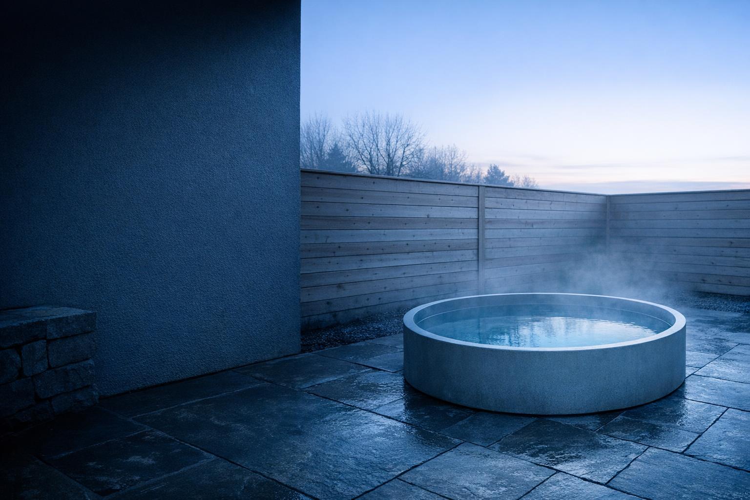 Best cold plunge tubs AI-generated editorial illustration.
